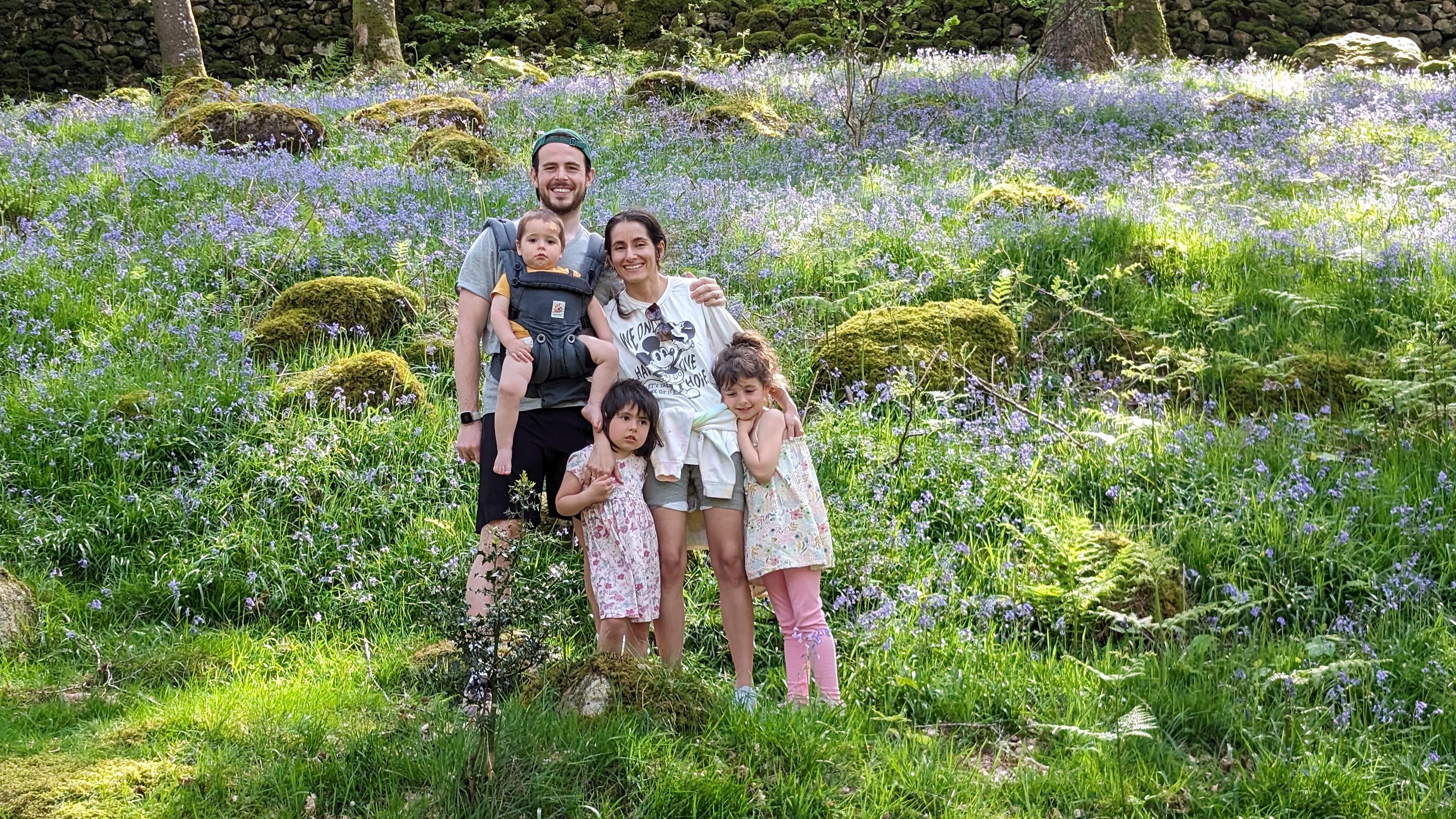 The family walking through Fairy Glen, a magical woodland gorge in North Wales