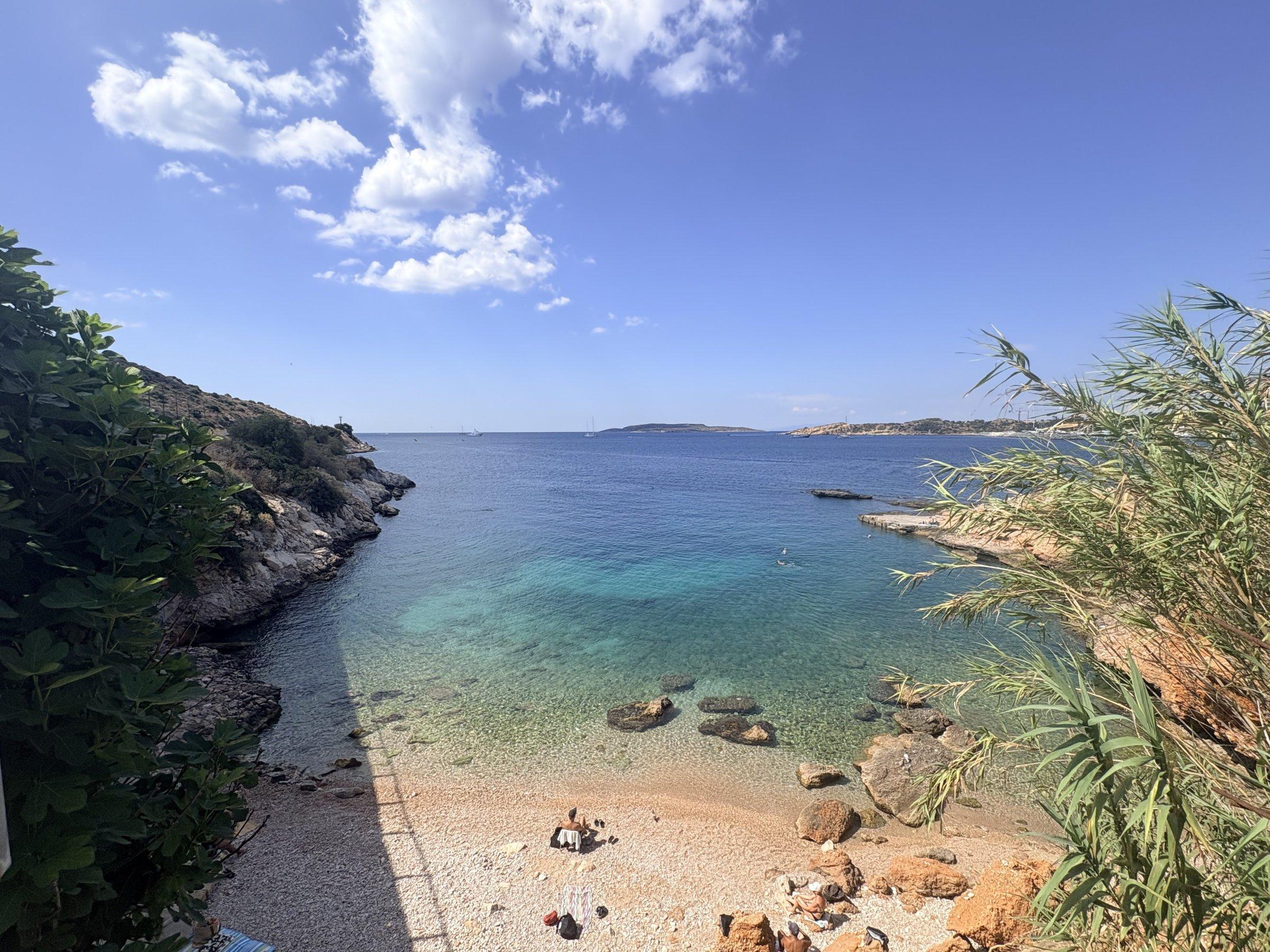 Beaches opposite Vouliagmeni Lake
