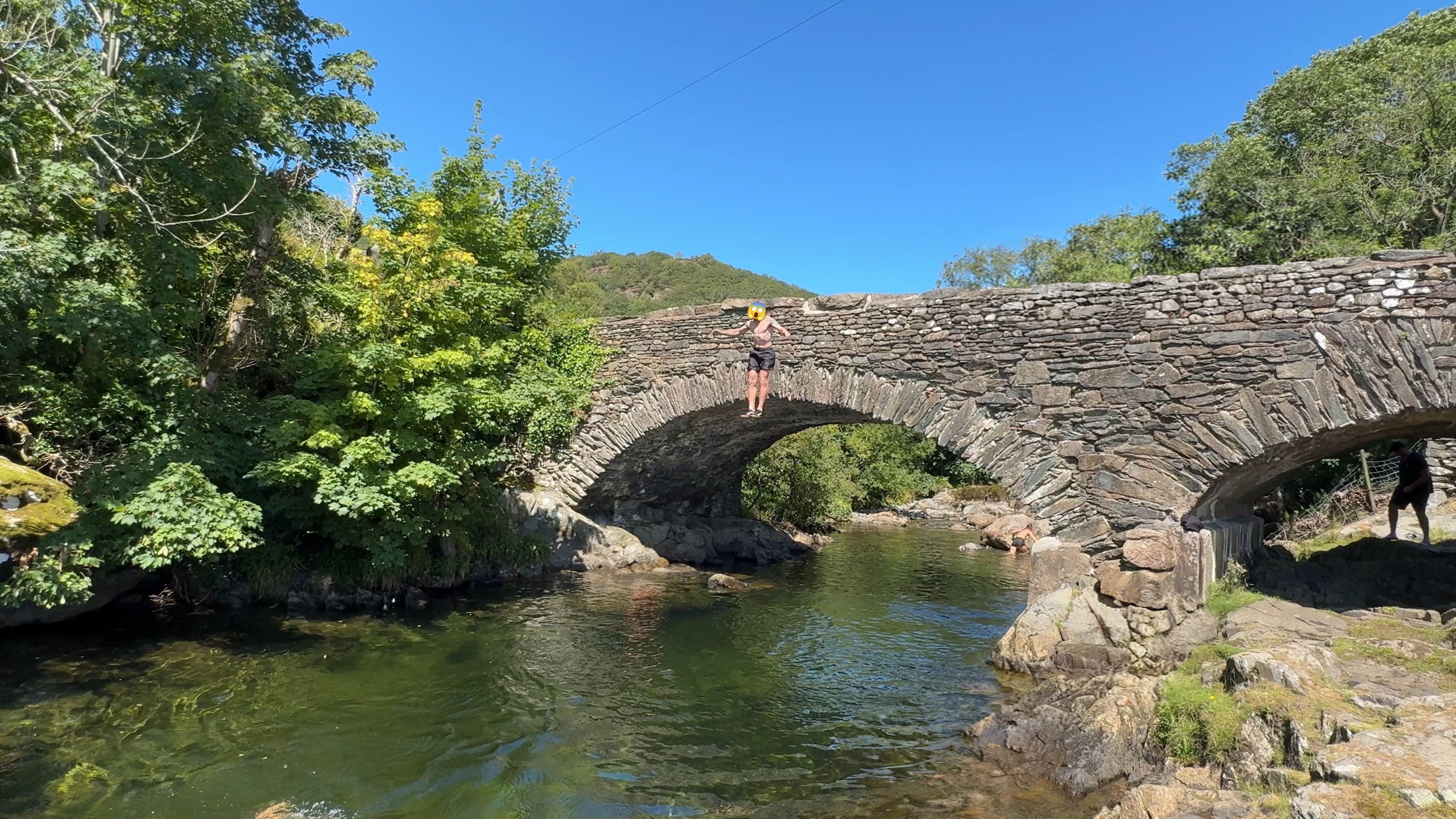 Ulpha Bridge, jump and swim